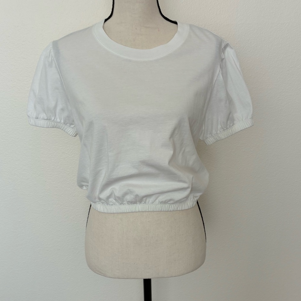 Aritzia Wilfred Cropped White Tee